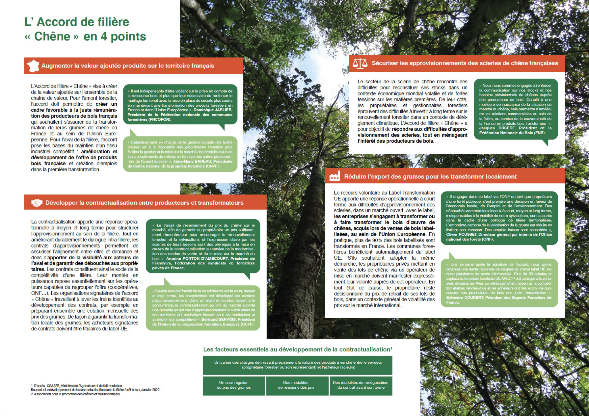 ACCORD DE FILIÈRE "CHÊNE" l'appel du Président de France Bois Forêt