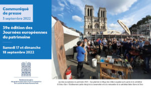 Communiqué de presse – 39e édition des Journées européennes du patrimoine 2022
